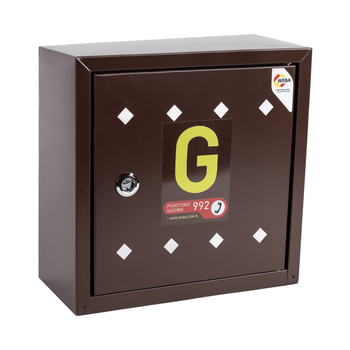 Naścienna skrzynka gazowa  na zawór, 300x300x150 - brązowa