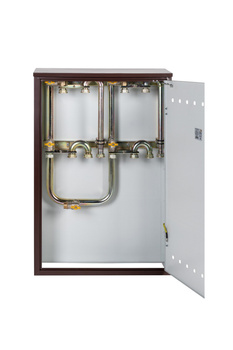 Punkt red-pom na 3-4 gazomierzy G4/G6,w skrzynce metalowej 800x1200x250 - brązowy