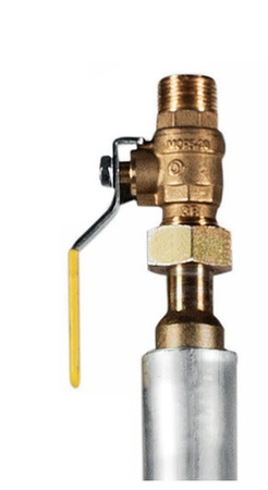 Przyłącze polietylenowe, PE32 x kurek sferyczny DN15, L=700xH=1500