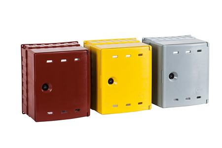 Naścienna skrzynka gazowa na zawór, 300x340x200, z tworzywa - popielata