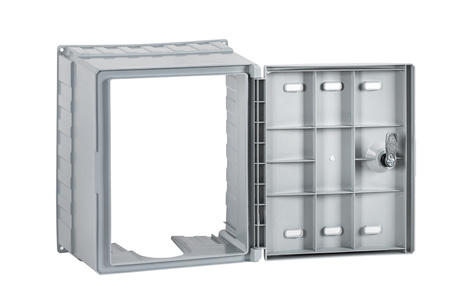 Naścienna skrzynka gazowa na zawór, 300x340x200, z tworzywa - antracyt