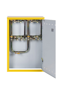 Punkt red-pom na 3-4 gazomierzy G4/G6, w skrzynce metalowej 800x1200x250 - żółty