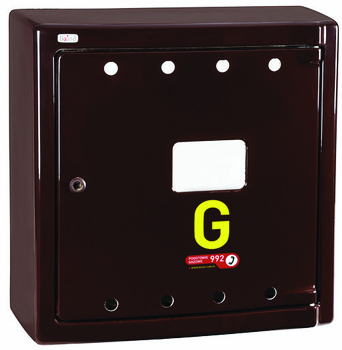 Naścienna skrzynka gazowa z laminatu - brązowa