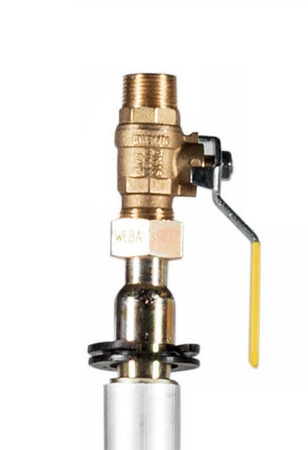 Przyłącze polietylenowe, PE25 x kurek sferyczny DN15, H=1500 + klips