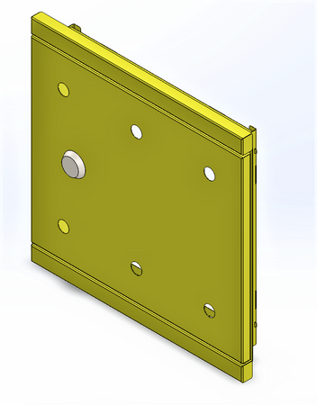 Skrzynka gazowa 250x250 wnękowa, metalowa - żółty