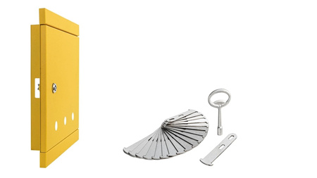 Skrzynka gazowa 250x250 wnękowa, metalowa - żółty