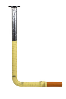 Przyłącze owijane taśmą, PE90 x kołnierz DN80, L=500xH=1500