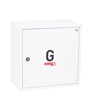 Naścienna skrzynka gazowa, 450x450x250 płaski daszek - biała