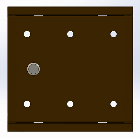 Skrzynka gazowa 250x250 wnękowa, metalowa - brązowa