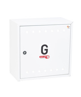 Naścienna skrzynka gazowa, 450x450x250 płaski daszek - biała