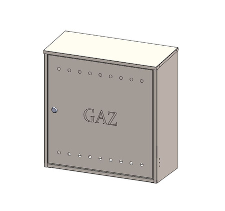 Skrzynka gazowa inox 600x600x250, wolnostojąca, skośna