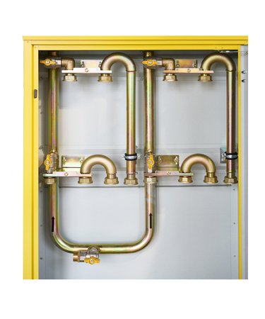 Punkt red-pom na 3-4 gazomierzy G4/G6, w skrzynce metalowej 800x1200x250 - żółty