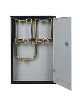 Punkt red-pom na 3-4 gazomierze G4/G6,w pionie,w skrzynce metalowej 800x1200x250 - antracyt