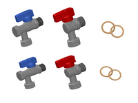 Zestaw zaworów z filtrami do kotła gazowego dwufunkcyjnego (2 x 3/4", 2 x 1/2", bez zaworu gazowego)